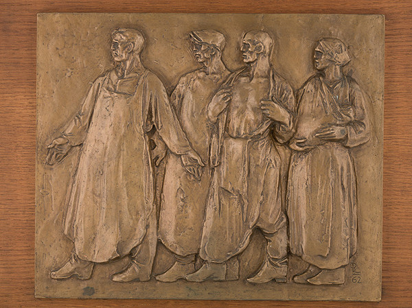 Rudolf Pribiš – Na čele štrajku-reliéf z cyklu Môjmu národu VII. 