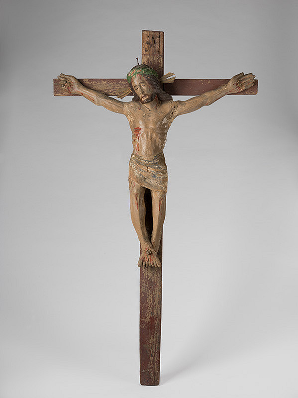 Slovenský rezbár z 19. storočia – Ukrižovaný - na drevenom kríži 