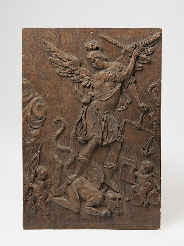 Stredoeurópsky-český rezbár z 18. storočia – Michal Archanjel bojuje s diablom 