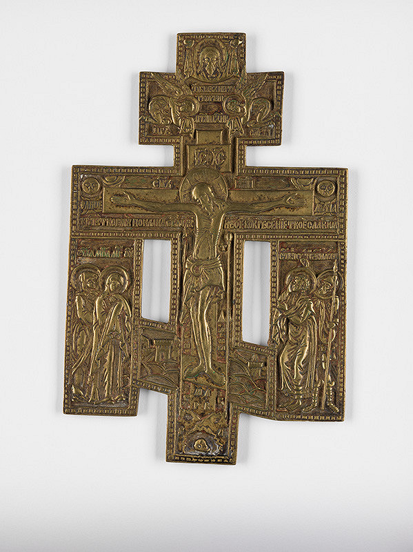 Ruský majster kovolejár z 18. storočia – Pravoslávny kríž s Golgotou 
