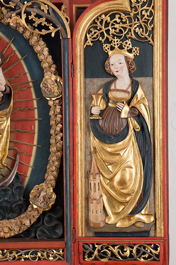 Juhonemecký maliar z 1. tretiny 16. storočia – Sväta Barbora 