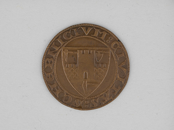 Andrej Peter – Pamätný groš k 700.výročiu banskoštiavnického mestského a banského práva,reverz 