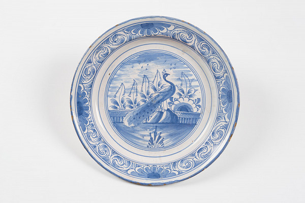 Čínsky autor z 19. storočia – Tanier modro maľovaný 