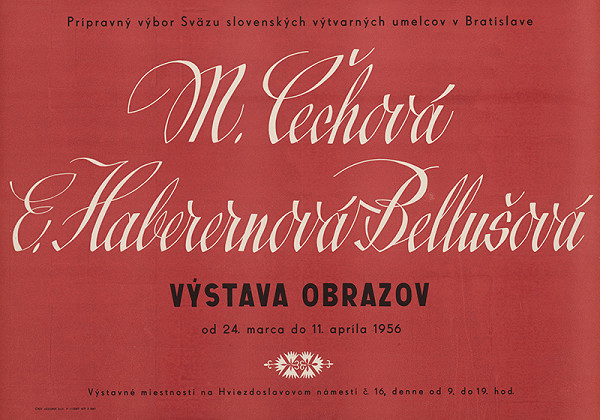 Slovenský autor – Výstava obrazov-M.Čechová a E.Haberernová-Bellušová 