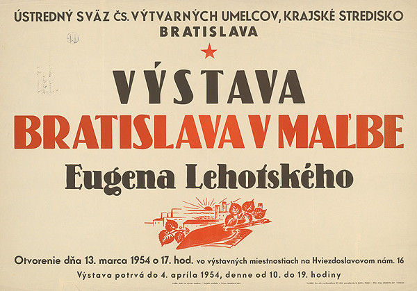 Slovenský autor – Výstava - Bratislava v maľbe E.Lehotského 