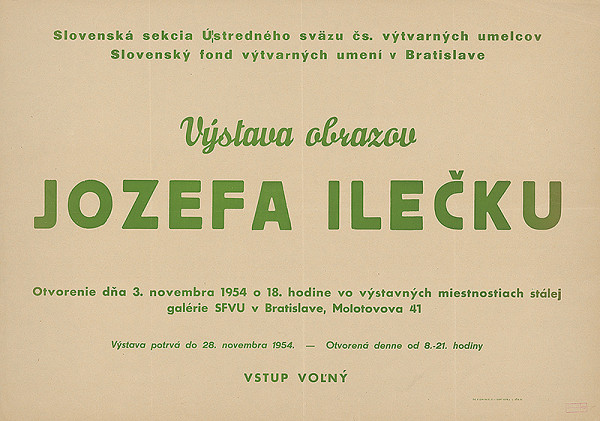 Slovenský autor – Výstava obrazov Jozefa Ilečku 