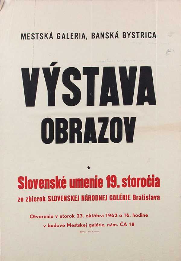 Slovenský autor – Výstava obrazov - slovenské umenie XIX.storočia 