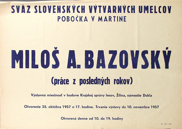 Slovenský autor – Miloš A.Bazovský - práce z posledných rokov 