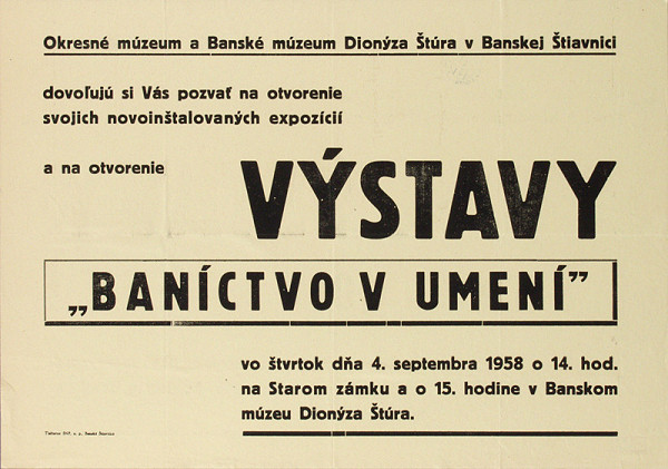 Slovenský autor – Výstava - baníctvo v umení 