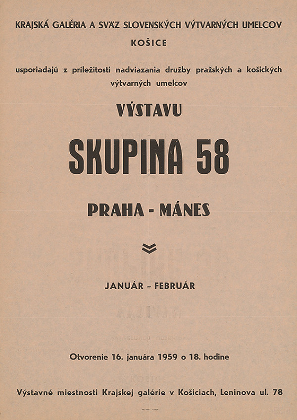 Slovenský autor – Výstava - Skupina 58 