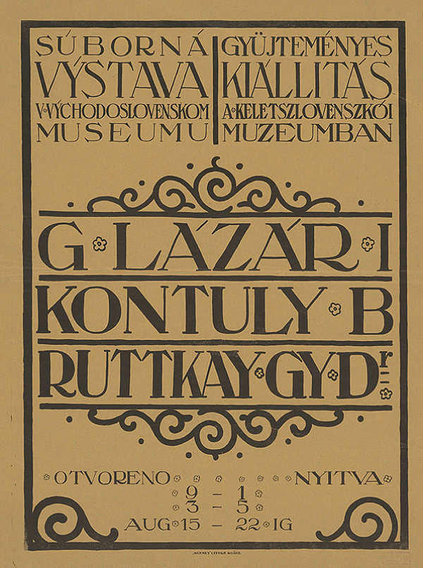 Košický autor – Súborná výstava - Lazár,Kontuly,Ruttkay 