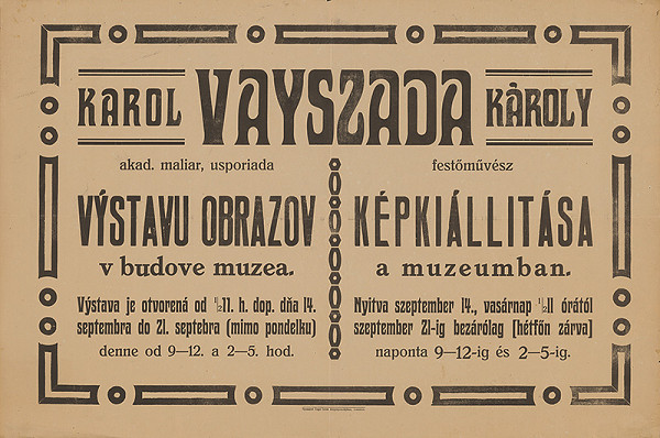 Neznámy autor – Výstava obrazov Karol Vayszada 