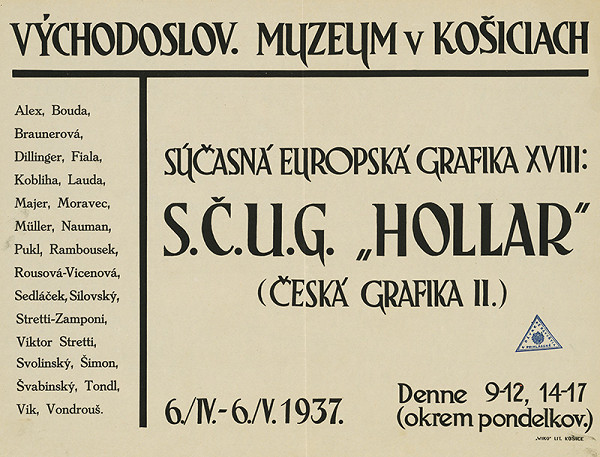 Košický autor z 1. tretiny 20. storočia – Súčasná európska grafika XVIII SČUG - Hollar 