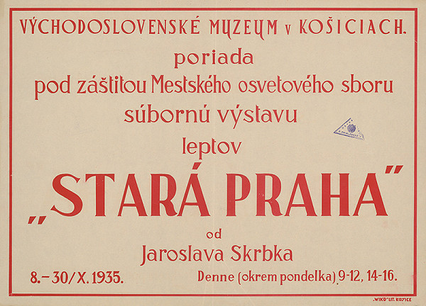 Košický autor – Jaroslav Skrbek - Stará Praha - lepty 