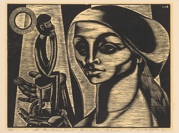 Július Szabó – Žena so soškou z Dahomey 