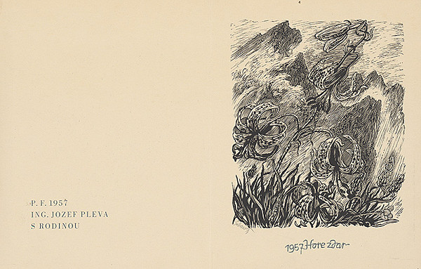 Jaroslav Lukavský – Novoročenka 1957 - Ing. Jozef Pleva 