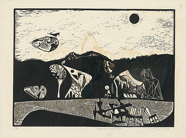 Vincent Hložník – Krajina s vtáčkom 