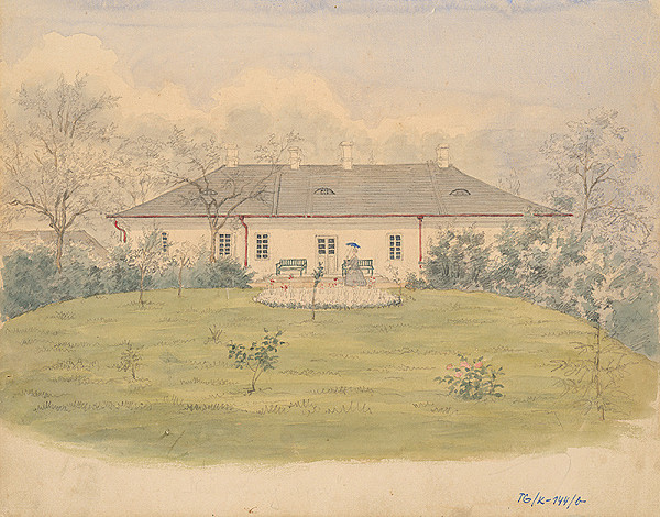 Slovenský kresliar z 3. štvrtiny 19. storočia – Kúpeľná budova v parku 