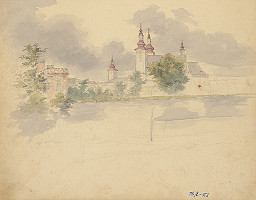 Slovenský kresliar z 3. štvrtiny 19. storočia – Františkánsky kostol v Prešove 