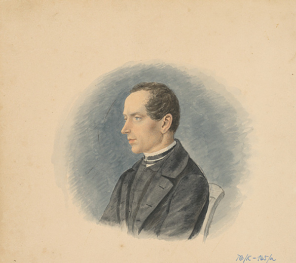 Slovenský kresliar z 3. štvrtiny 19. storočia – Portrét mladého muža 