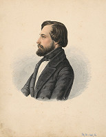 Slovenský kresliar z 3. štvrtiny 19. storočia – Portrét mladého muža s bradou 