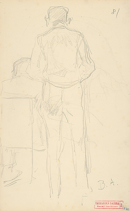 Andor Borúth – Náčrt stojacej mužskej postavy 