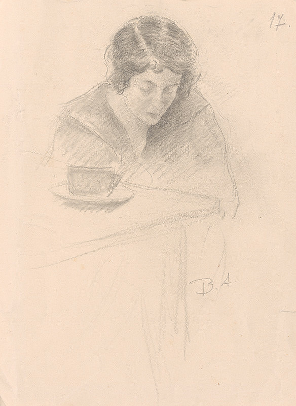 Andor Borúth – Sediaca žena pri stole 