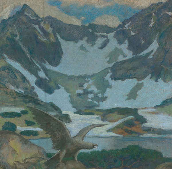 Peter Július Kern – Tatranská krajina s orlom 