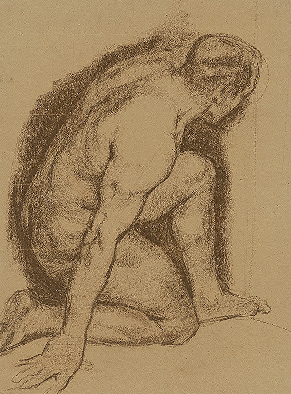 Viktor Kiss – Mužský akt v pokľaku 