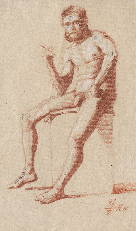 Ferdinand Katona – Sediaci mužský akt 
