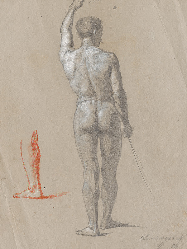 Ferdinand Katona – Stojaci mužský akt odzadu 