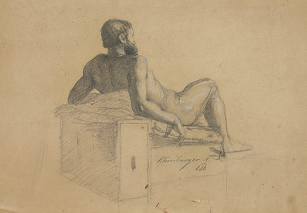 Ferdinand Katona – Ležiaci mužský akt odzadu III. 