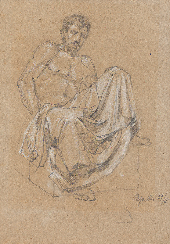 Ferdinand Katona – Sediaca mužská postava s drapériou 