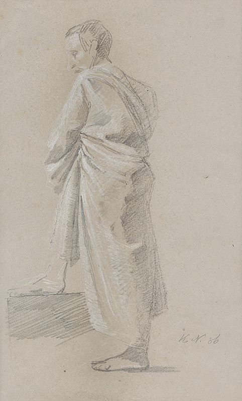 Ferdinand Katona – Mužská postava v drapérii z profilu 