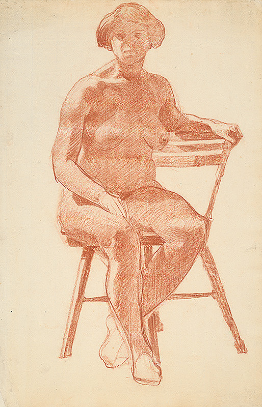 Ferdinand Katona – Ženský akt na stoličke 