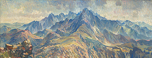 Josef Olexa – Pohľad na Tatry zo sedla Kopy 