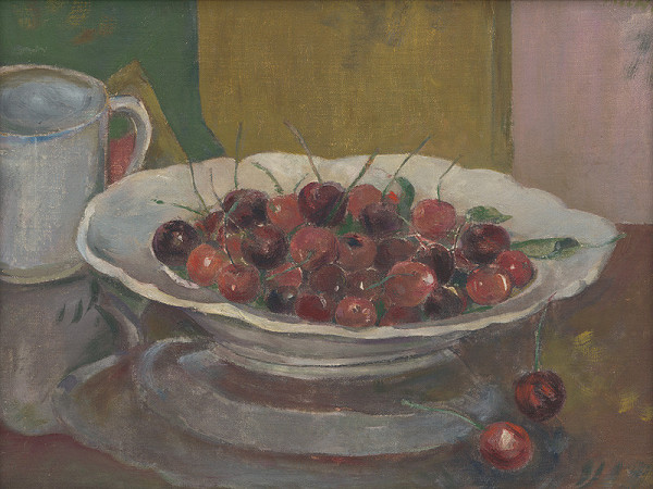 Jozef Ilečko – Zátišie - čerešne 