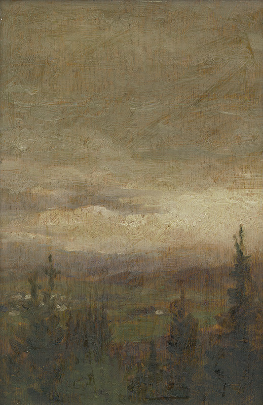 Andor Borúth – Tatranská krajina s lesíkom 