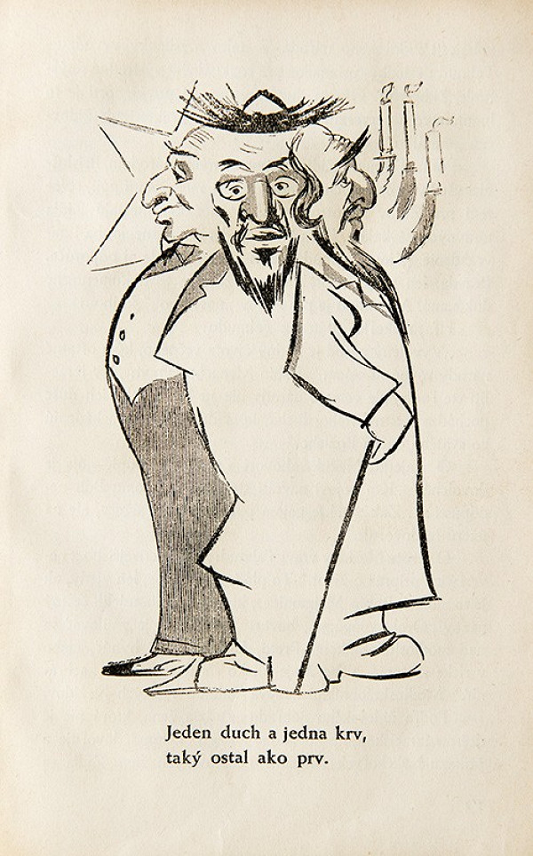 Neznámy autor – Protižidovská karikatúra z publikácie: Ctibor Pokorný - Židovstvo na Slovensku 