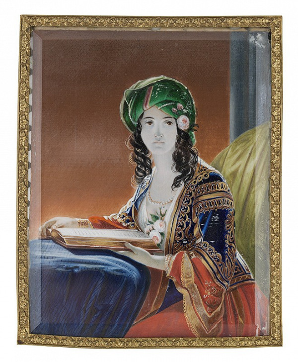 Alojz Sikora – Mladá žena s turbanom (podľa Friedricha von Amerling) 