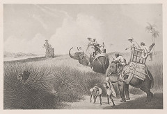 Emanuel Andrássy – Lovci na čerstvej stope tigra. Okolie Murserabatu (Motív z cesty po východnej Indii XI.) 