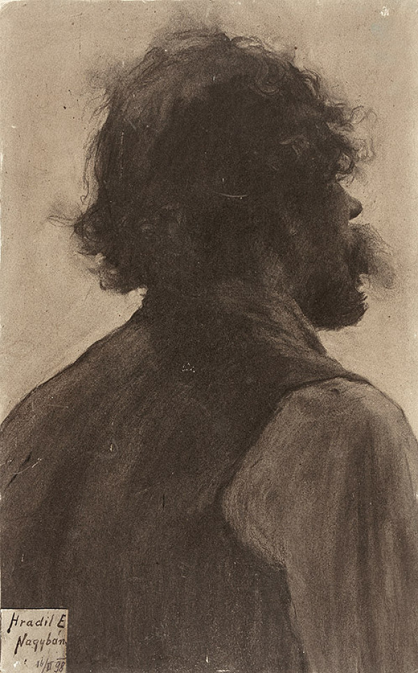 Elemír Halász-Hradil – Štúdia hlavy cigáňa 